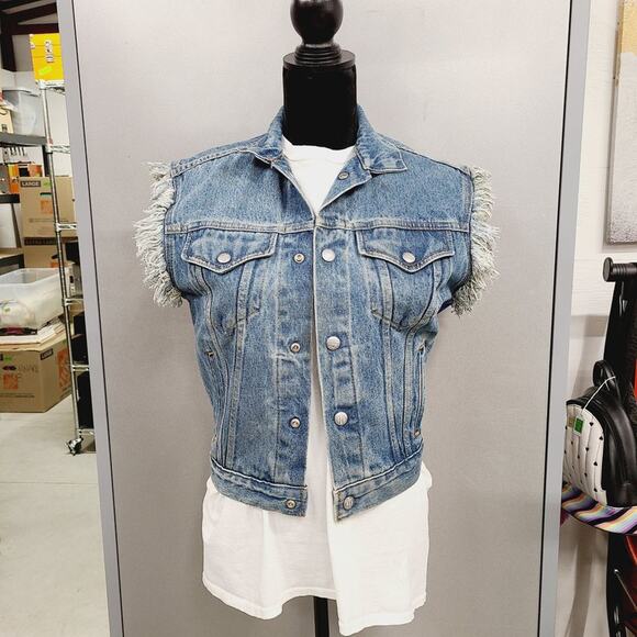 Harley-Davidson Jackets & Blazers - Vintage 90's Harley-Davidson Cut-off Jean Vest Size Youth XL or Women Small